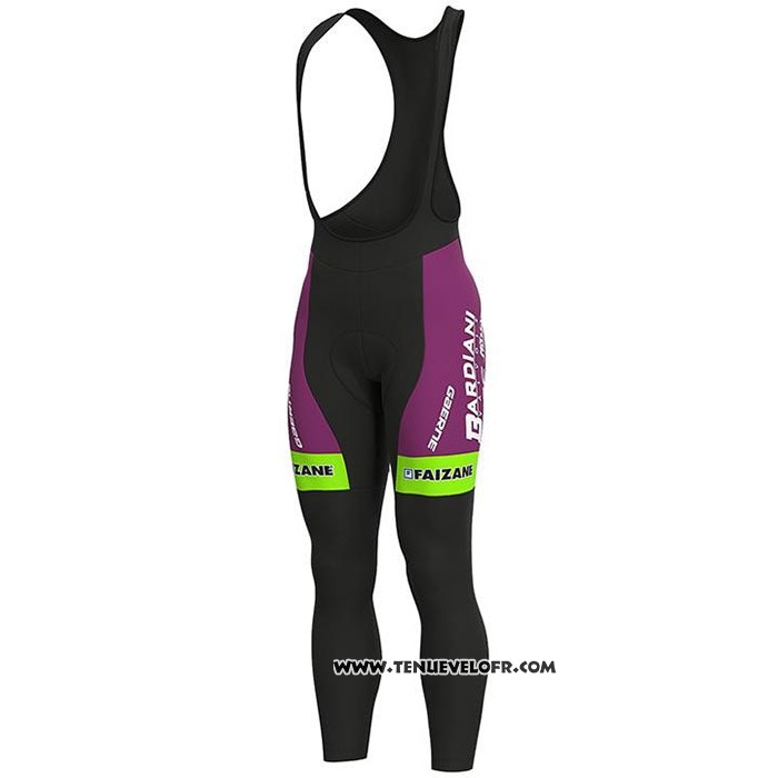 2020 Maillot Cyclisme Bardiani Csf Violet Vert Manches Longues et Cuissard